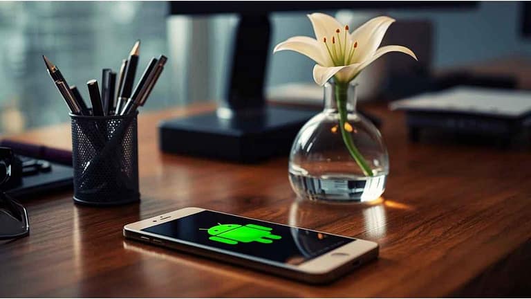 Tela de smartphone Android exibindo o modo de segurança ativado.