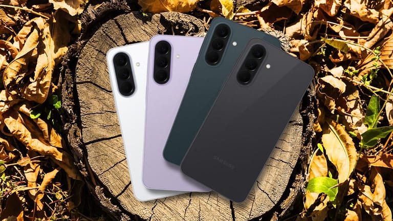 Samsung Galaxy A37 5G nas cores preto, verde, branco e lavanda
